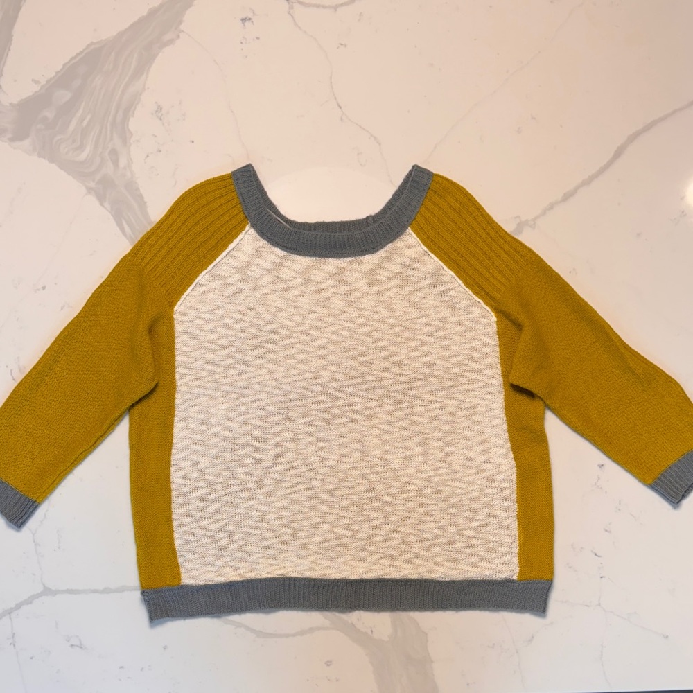Yellow and Gray Knit Sweater